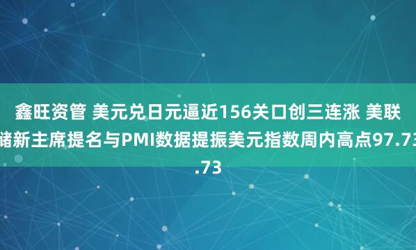 鑫旺资管 美元兑日元逼近156关口创三连涨 美联储新主席提名与PMI数据提振美元指数周内高点97.73